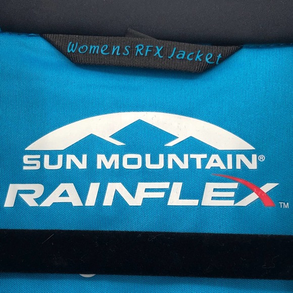 Sun Mountain Rainflex Jacket Mock Neck Zip Up Long Sleeve Blue Black Size M NWT - Picture 7 of 9